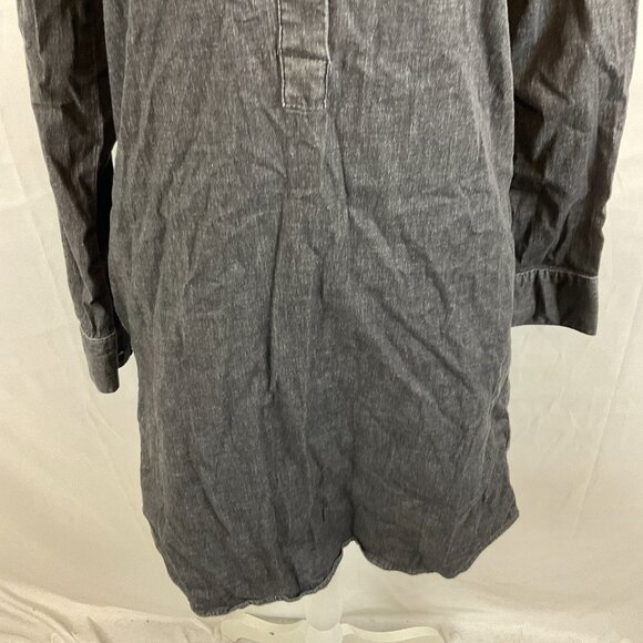 Universal Standard Shirt Dress 3XS Muted Black-Gray Half Button Long Sleeve - Picture 3 of 11